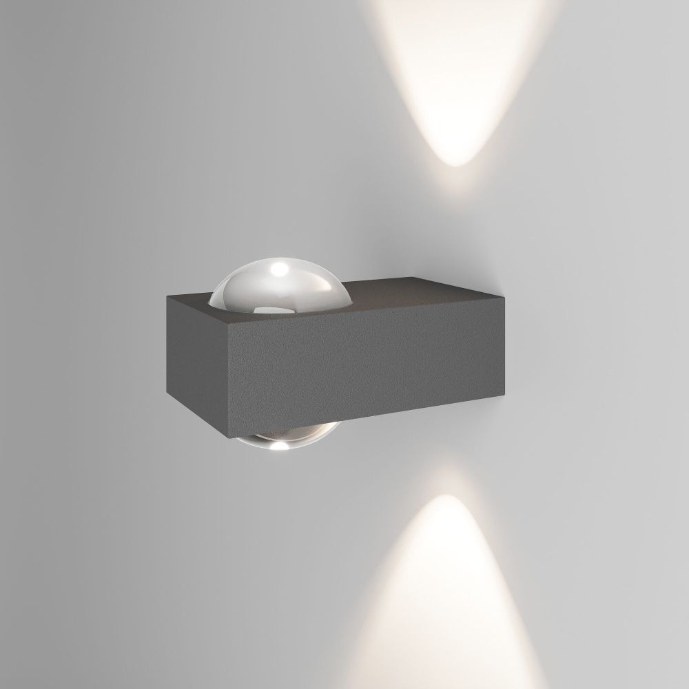 Уличный настенный светильник со светодиодами 4 см, 2W, 4000K, Elektrostandard Lenses 35191/W, серый