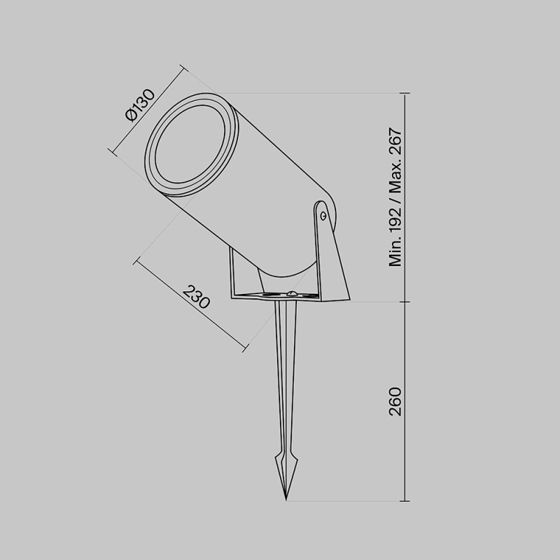 Ландшафтный светильник 23*13*19,2*26,7 см, LED*30W, 3000 К, Outdoor Bern O050FL-L30GF3K Maytoni Outdoor, Графит