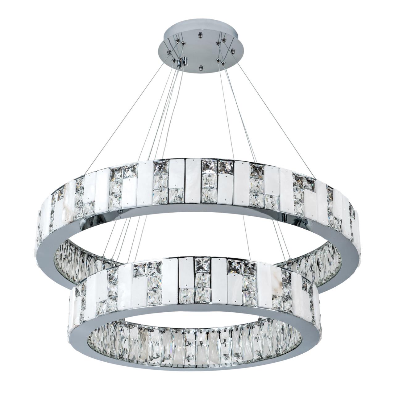Подвесная люстра 80x80см, LED, 72Вт, 3000 / 6000K, Modelux ML.6985.800.600P CR Хром
