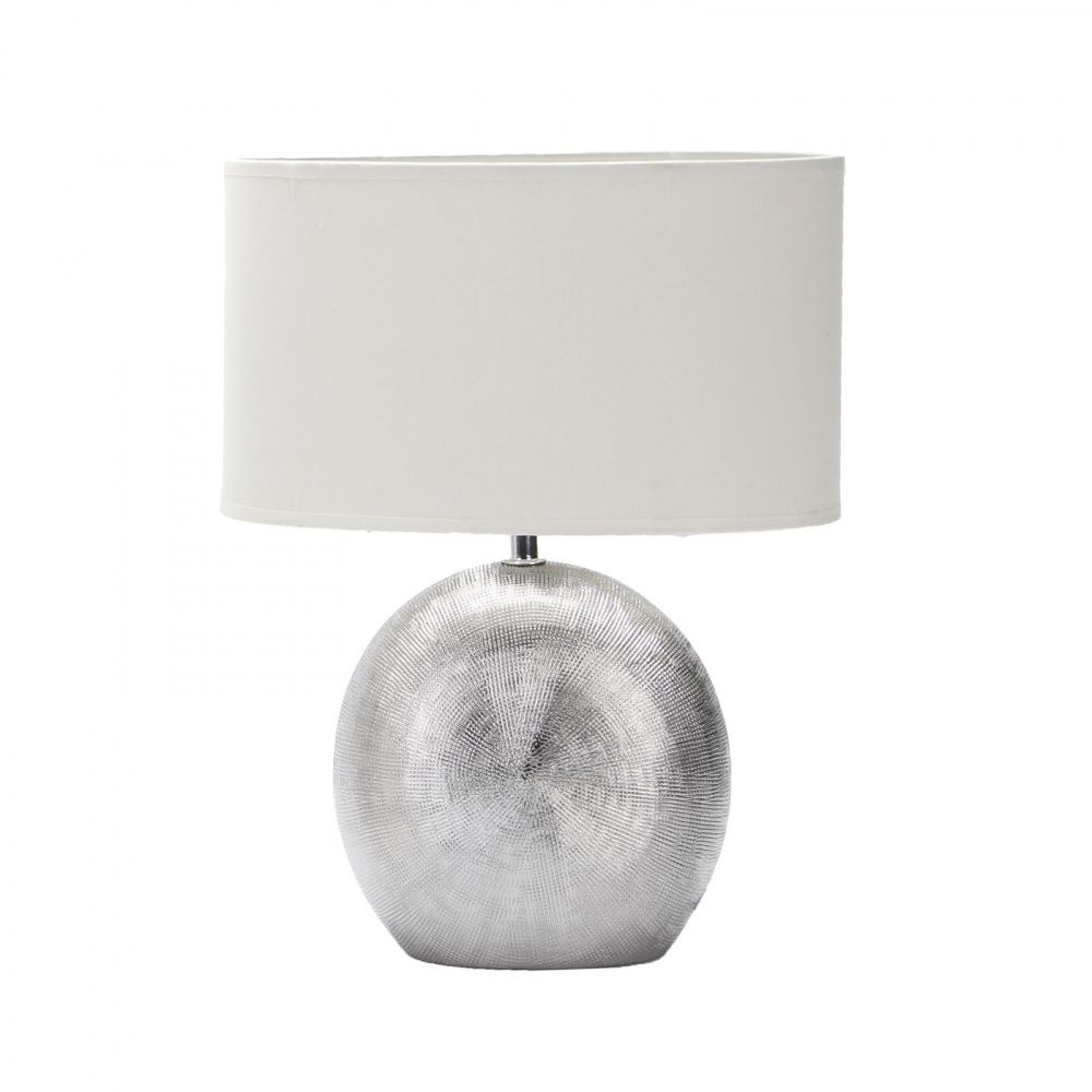 Настольная декорированная лампа OML-82304-01 Omnilux, диаметр 24 см, хром