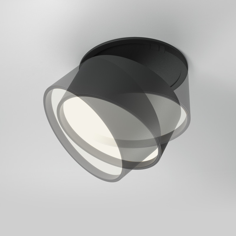 Встраиваемый светильник 8,5*8,5*6,6 см, LED, 12W, 4000К, Maytoni Technical ONDA DL024-12W4K-B черный