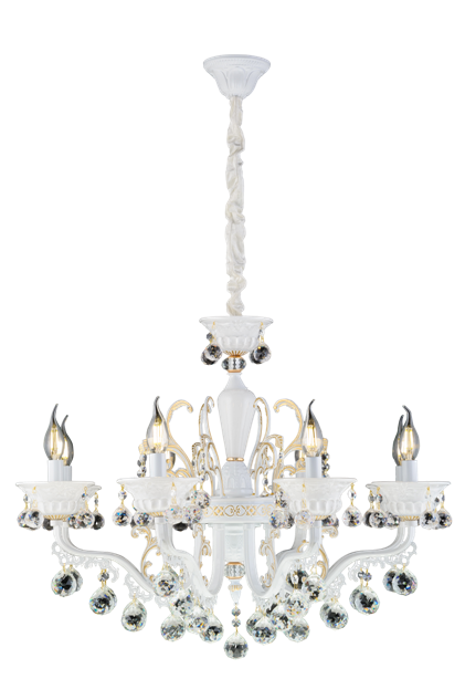 Люстра 780*570-1030, 8*E14, 40W NewRgy Premium 5117/8 WH+GD, WH+GD