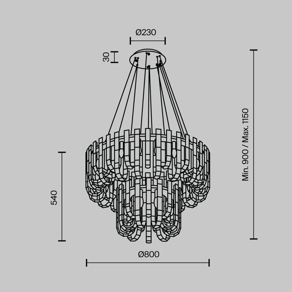 Подвесная люстра MODELUX ML.6621.28 CR