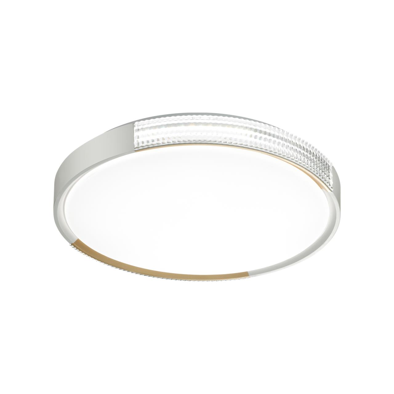 Cветильник 40*6,5 см, LED 48W, 3000-6000 К, IP43, белый/золотистый, пластик Sonex Velio, 7612/DL