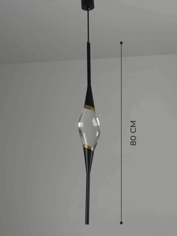 Светильник подвесной ElegantLight DZN-5031 ЧЕРНЫЙ D100*800/H1400/1/G4/3W/4500K 23-01