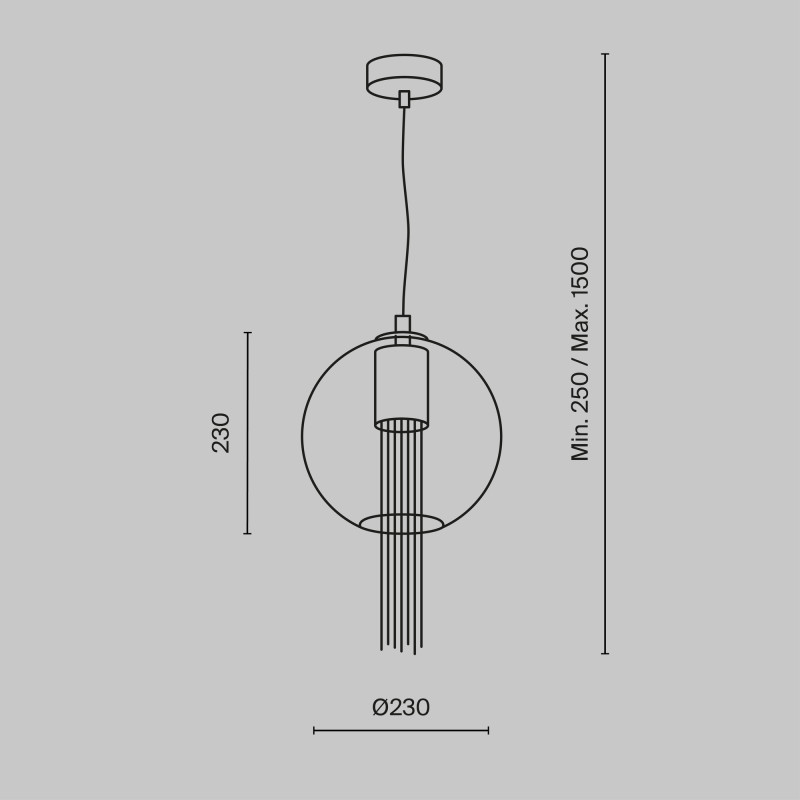 Светильник 25 см, Maytoni Flusso P095PL-01BZ1, бронза
