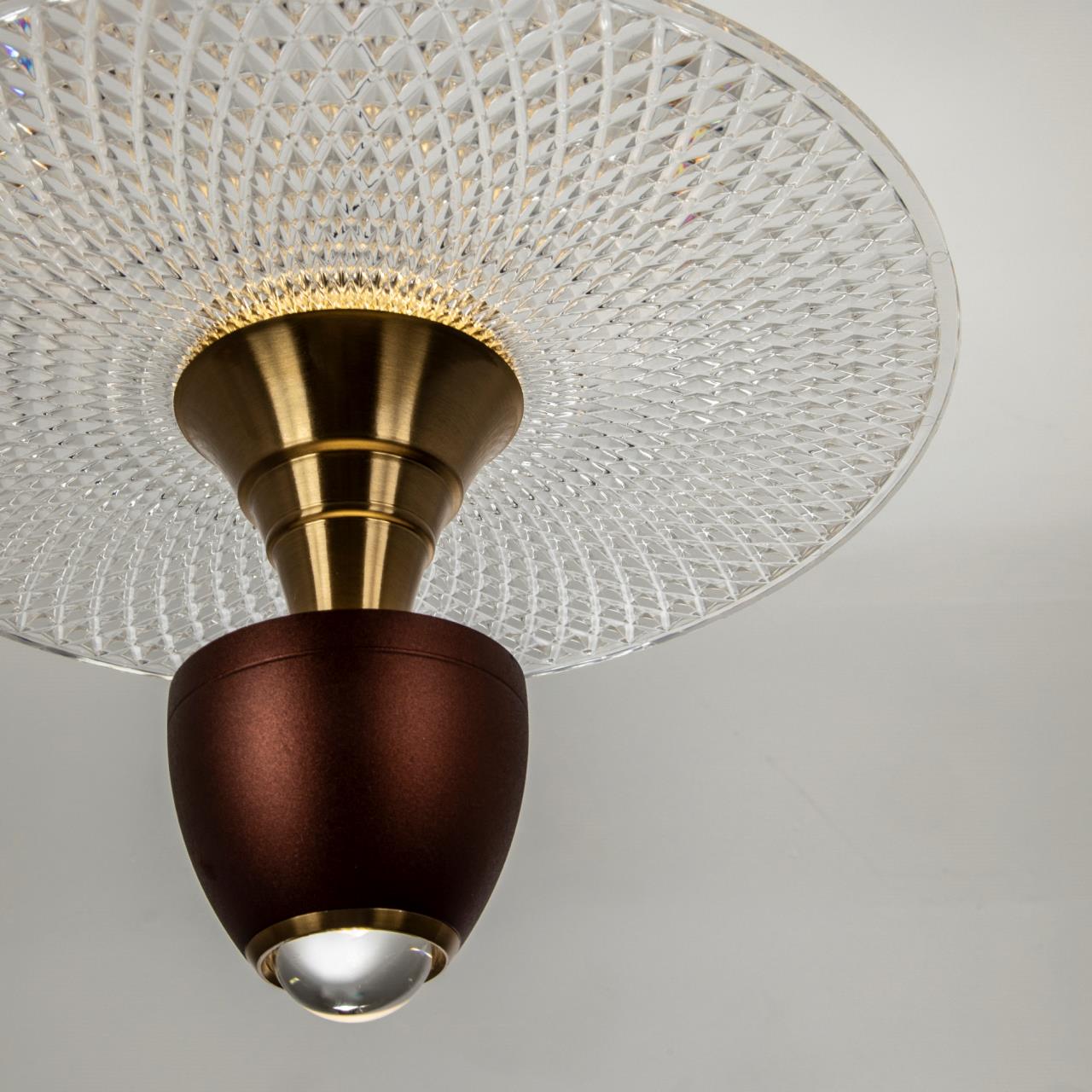 Подвесной светильник 30*30*130 см, LED 20W, 4000K, Латунь,Красный LED4U L8709-3 RED