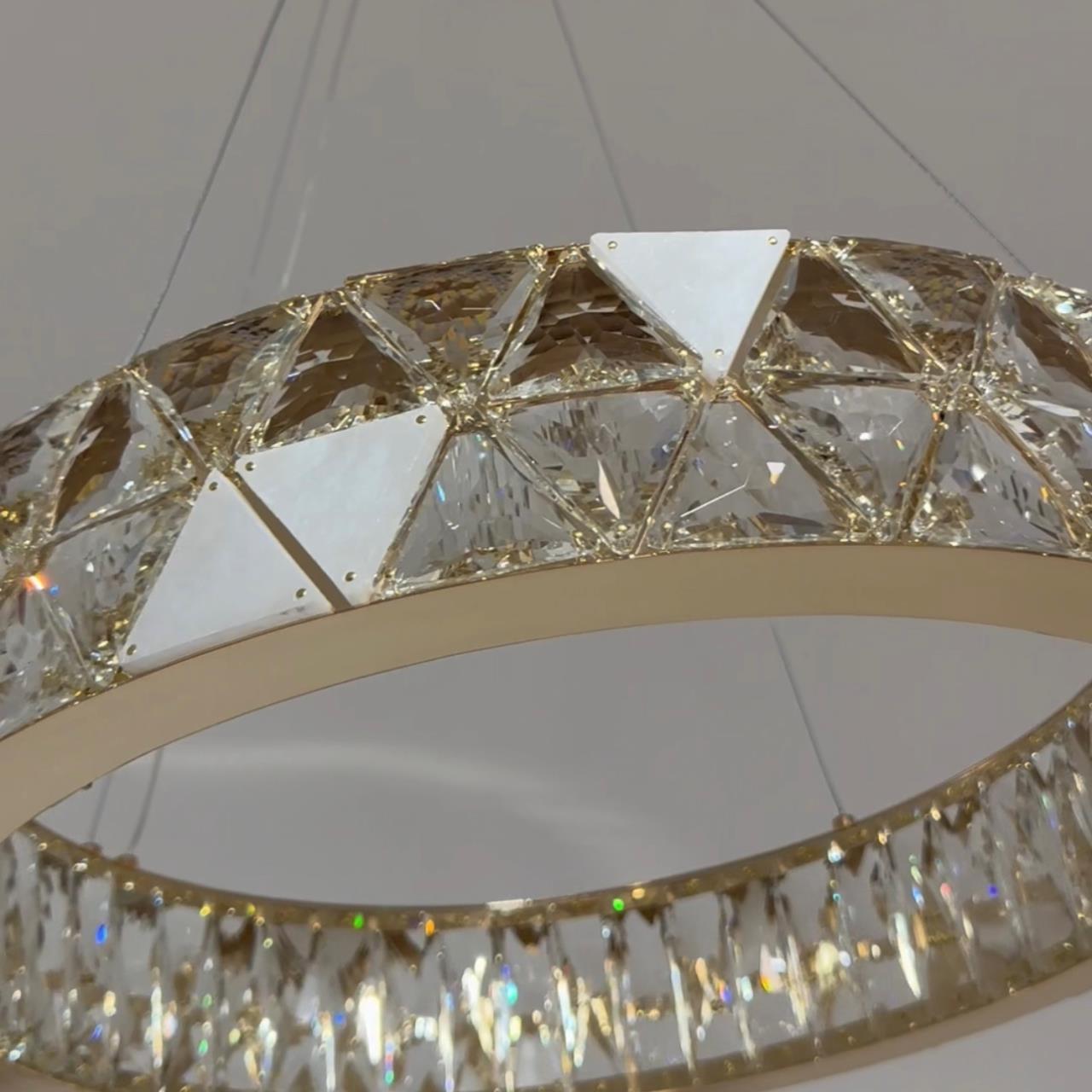 Подвесная люстра 60x50см, LED, 30Вт, 3000 / 6000K, Modelux ML.6982.600P GD Золото