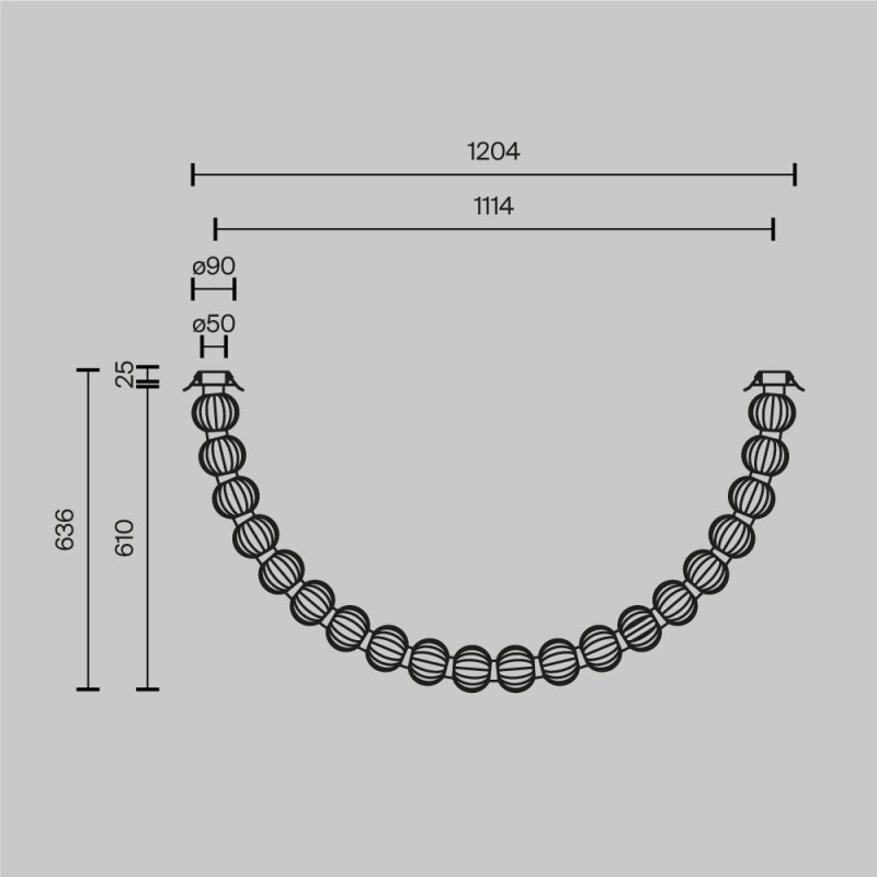 Подвесной светильник 150*9*63,6 см, LED, 36W, 3000К, Maytoni Amulet MOD555CL-L28G3K золотой