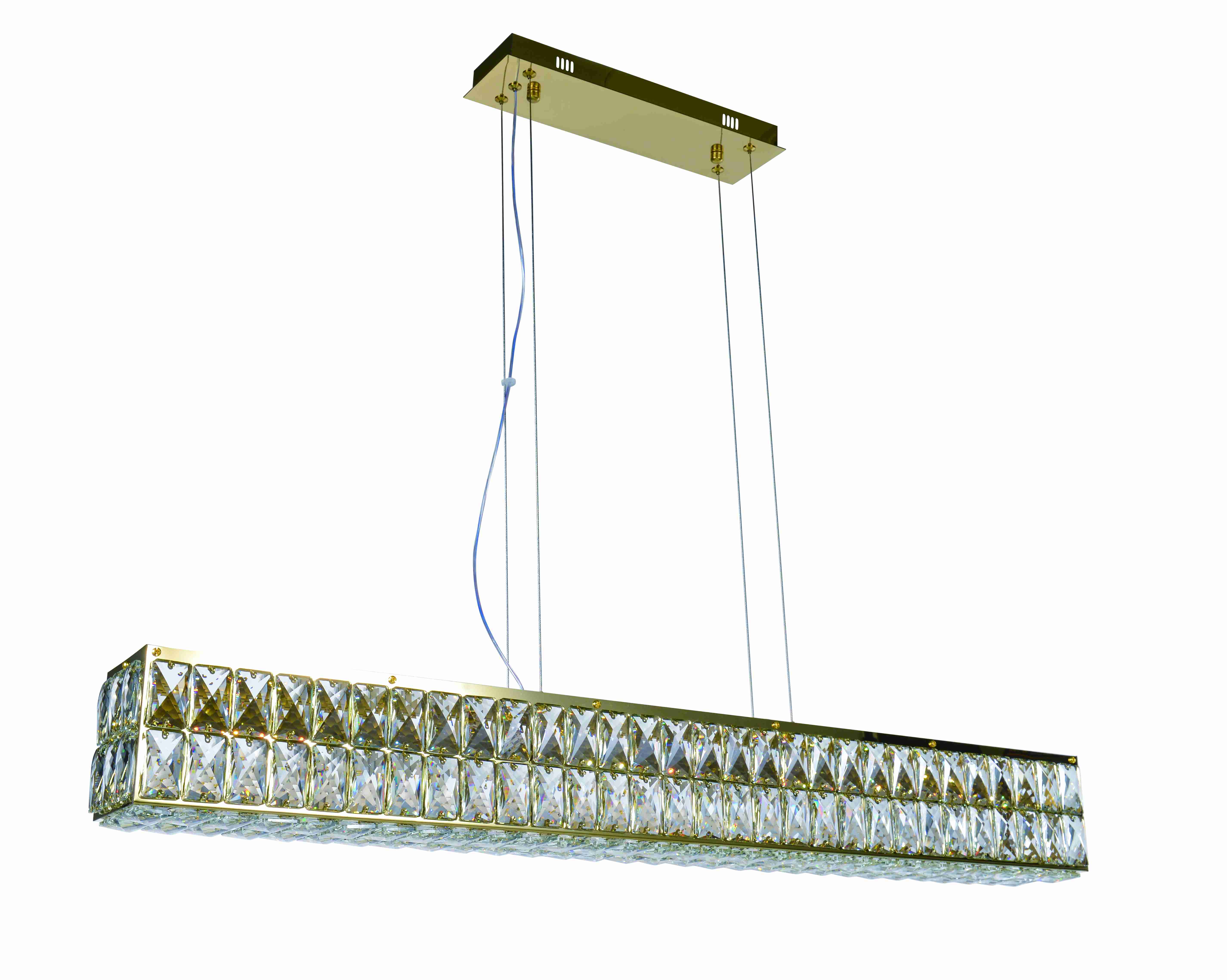 Люстра 1000*130*130, LED, 40W NewRgy Cristallo 2787E/40W GOLD+CLEAR, Хром+Прозрачный