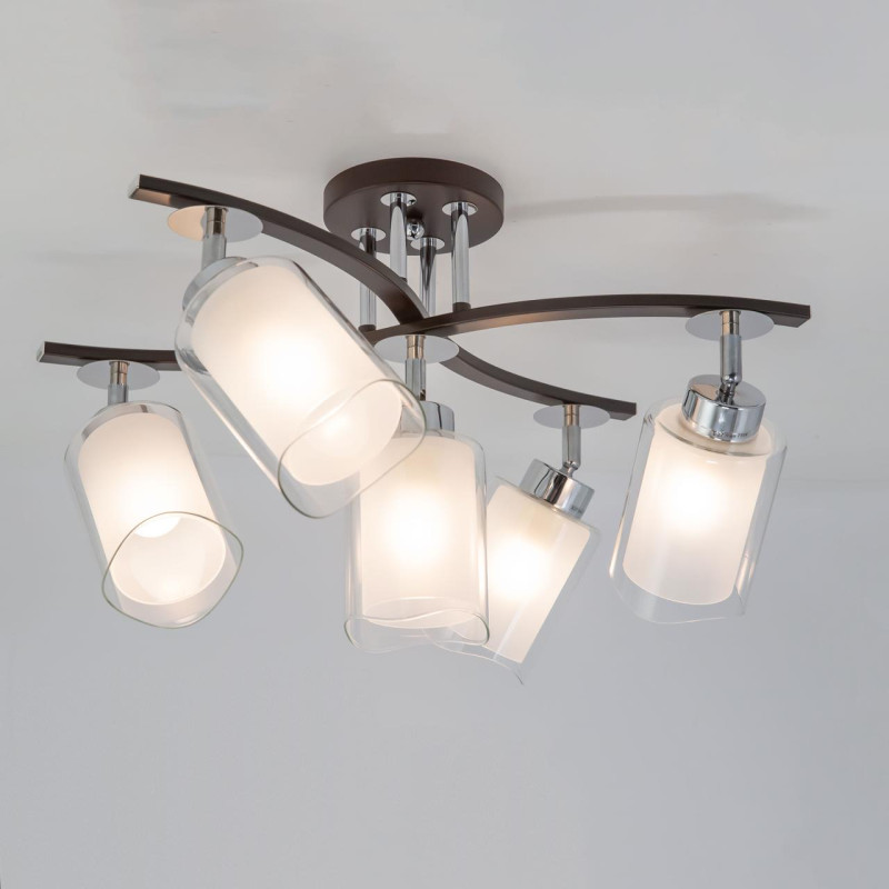 Люстра потолочная Citilux Фортуна CL156152 Венге\Хром 47*36*35