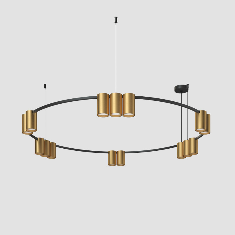 Подвесной светильник 100*208,9 см, 15*GU10, 225W, Denkirs Orbit DK4067-BK+SG черный