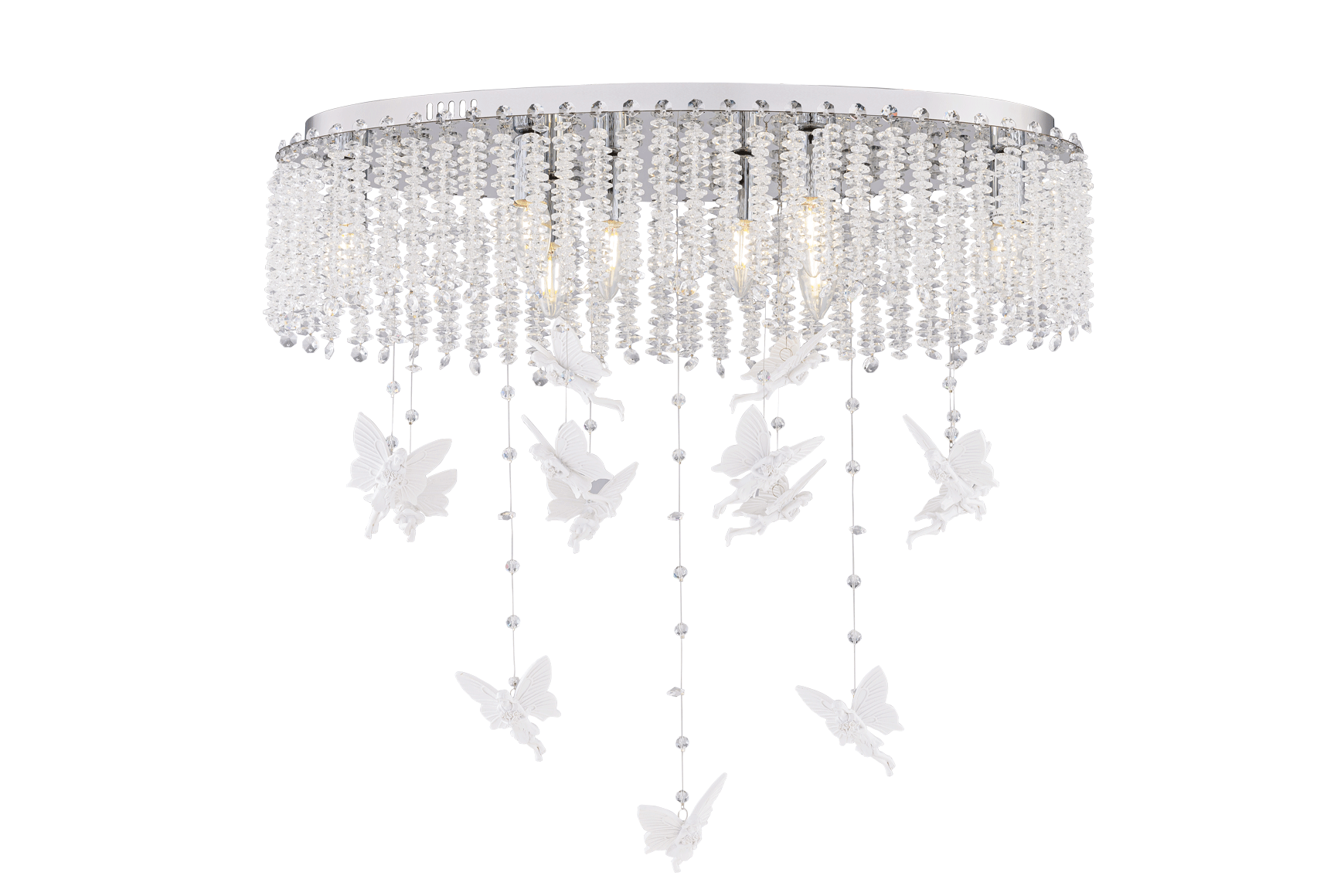 Люстра 700*300*650, 8*E14, 40W NewRgy Cristallo 5646R/8A CHROME+CLEAR6, Хром+Прозрачный