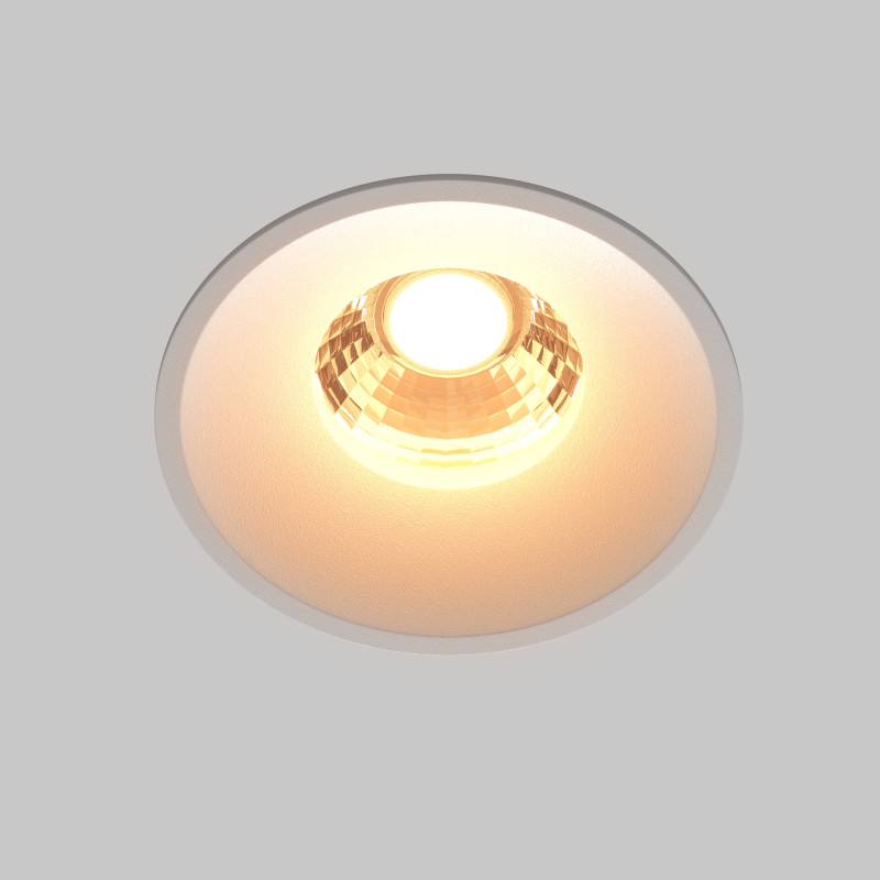 Встраиваемый светильник 8 см, 12W, 2700K, Maytoni Round DL058-12W2.7K-W, белый