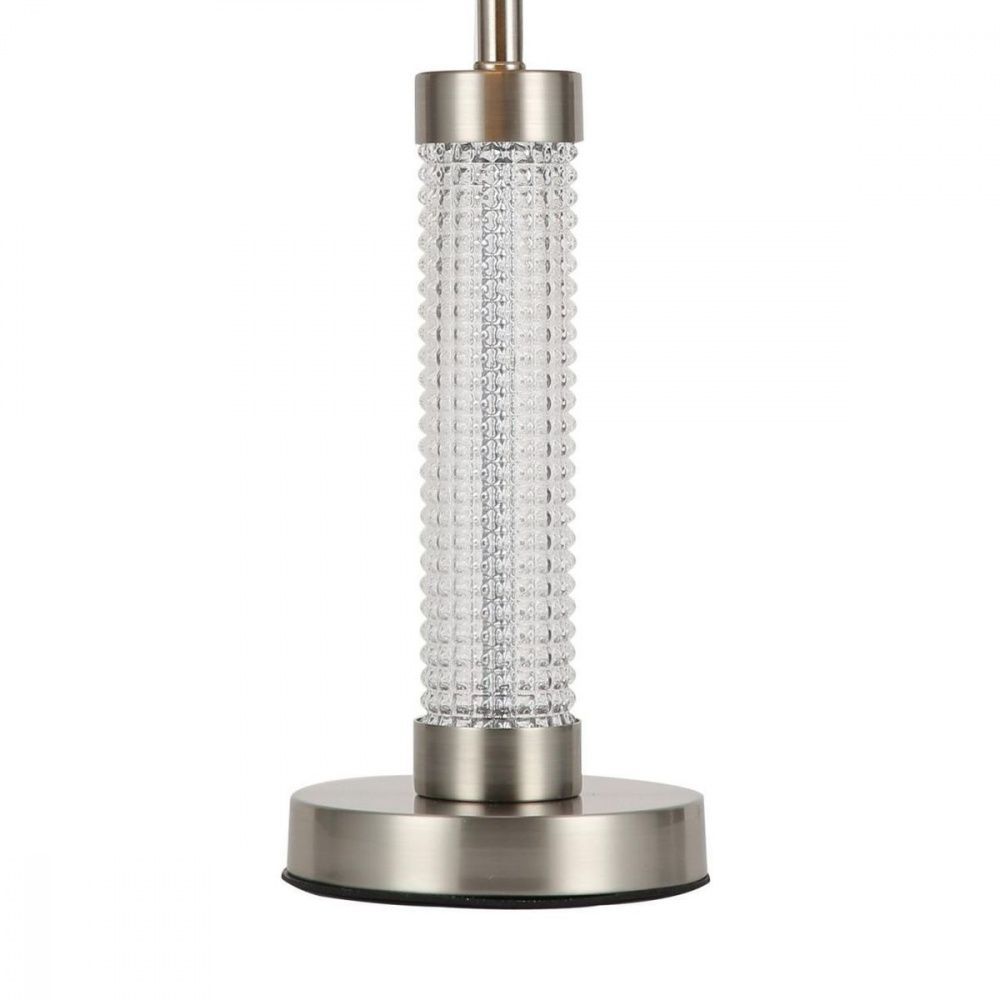 Настольная лампа F-Promo Velum 2906-1T, D300*H550, никеля, плафон из серой атласной ткани, декоративный стеклянный элемент