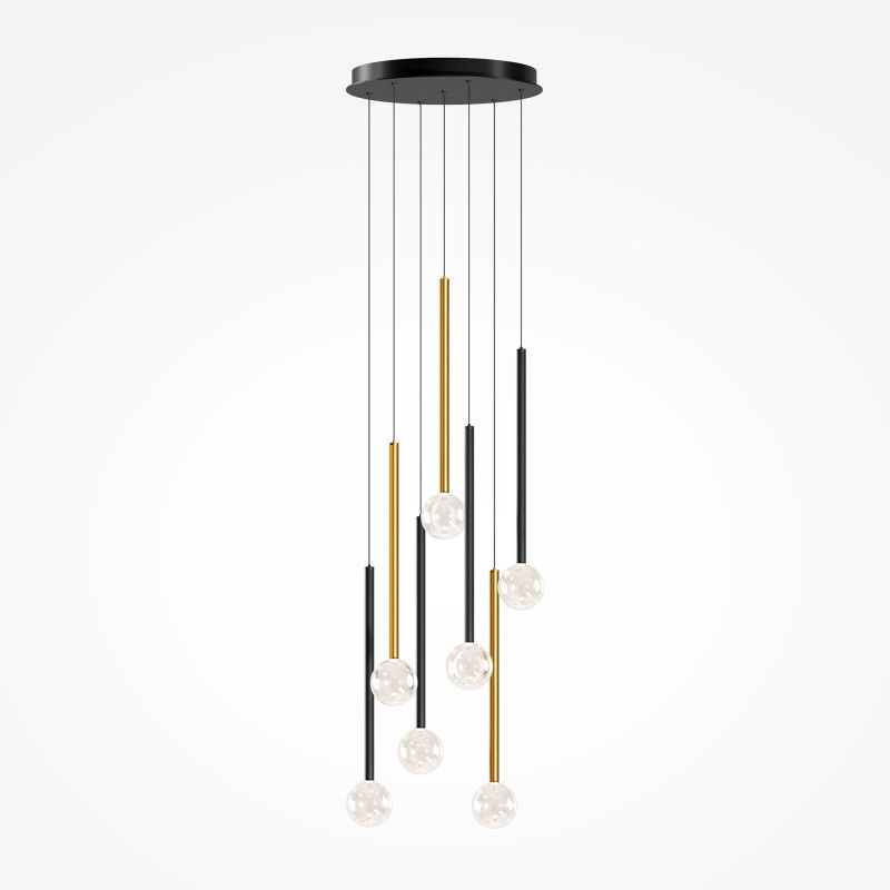 Каскадная люстра 42*42*360 см, LED*23W, 3000K, Maytoni Bubble Dream MOD383PL-L20BBS3K, черный