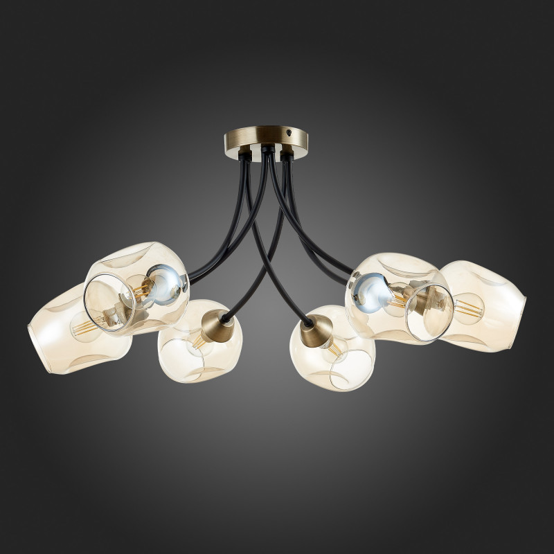 Светильник потолочный 70 см,  EVOLUCE BESANO SLE205302-06 Бронза, Черный