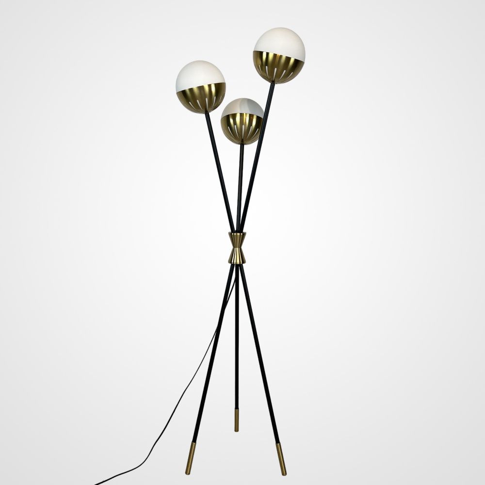 Торшер Caracas Tripod Floor Lamp 50*50*165 см, 3*E27*60W, ImperiumLoft 41.081-0, Чёрный, Латунь