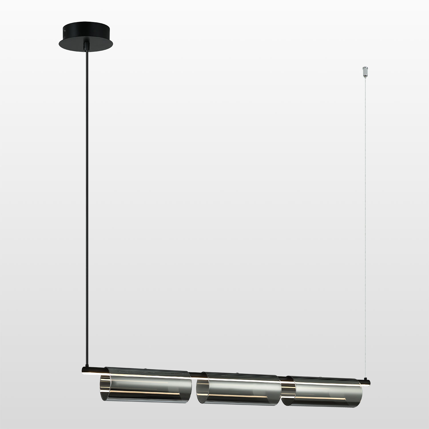 Линейно-подвесной светильник 91*15*35/120 см, 1*led*12W 3000K Lussole Carrollton LSP-7201 черный