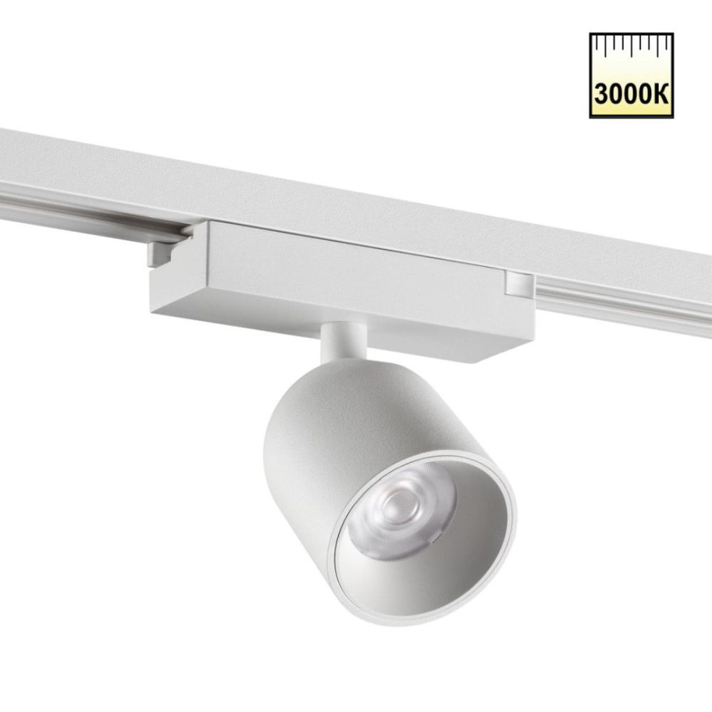 Трековый однофазный 2-х жильный светильник 5 см, 10W, 3000K, Novotech Port Solette 359805, белый