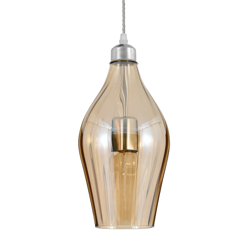 Подвесной светильник 16*16*180 см, 1*E27, 60W, Indigo PIEMONTE V000586 хром, 11058/1P Amber