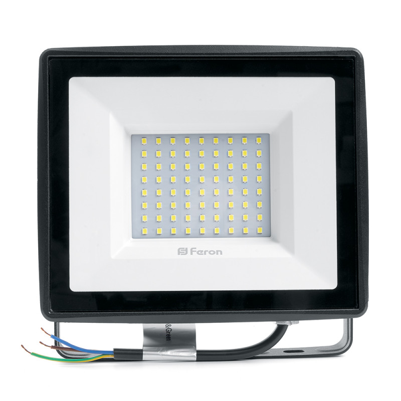 Прожектор светодиодный 2835 SMD 100W 6400K IP65  AC230V/50Hz, черный, LL-922 Feron 32103