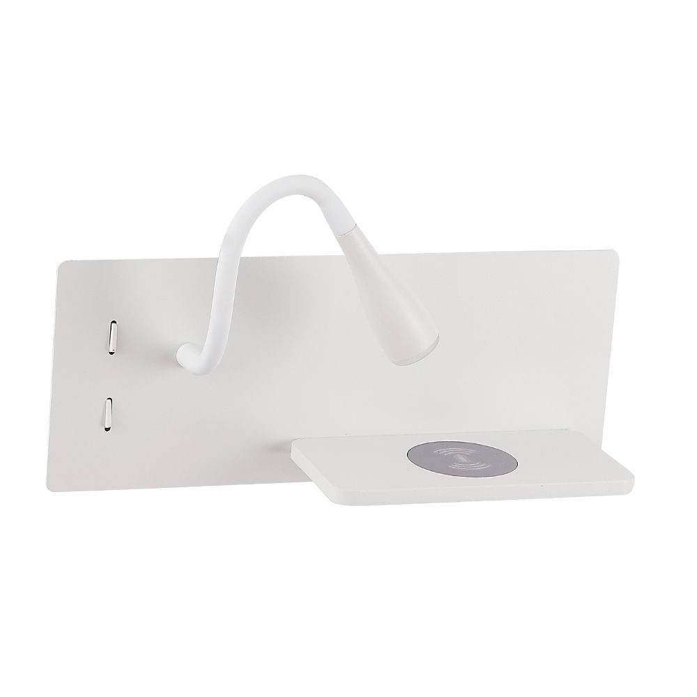 Бра 30**12- см, 2*LED*3+8W, 3000K, Crystal Lux Elqi CLT 217W Qi+USB WH, Белый