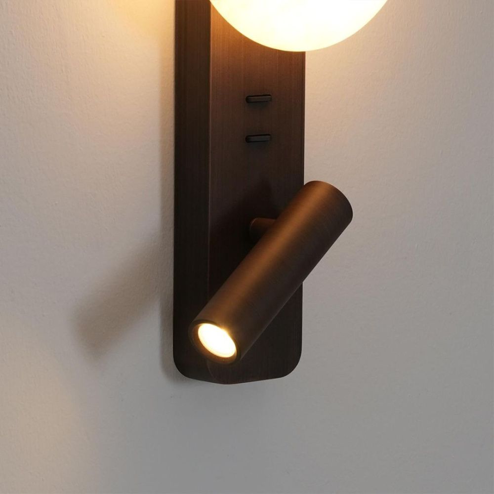 Настенный светильник 34 см, 9W, 2700K, Odeon Light Hightech Albergo 7163/9WL, бронза