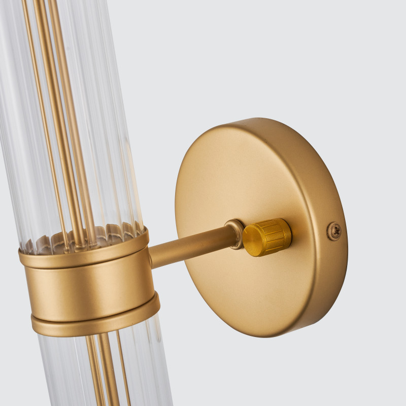 Бра Favourite Cedit 4006-1W, D125*W100*H310, золота, декоративный элемент из прозрачного рельефного стекла