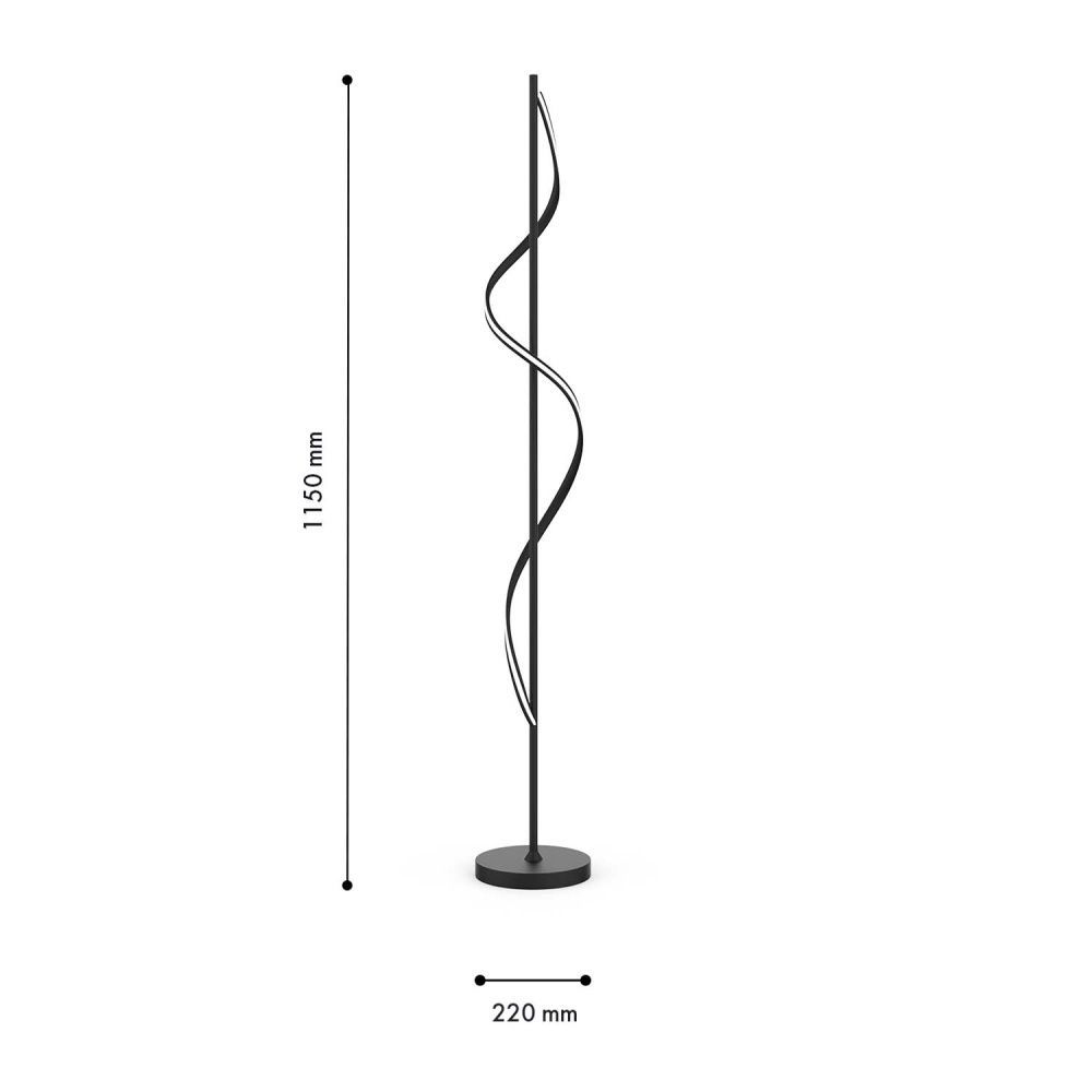 Торшер 22*115 см, 1*LED, 25W, 4000K, F-Promo Locket 4180-1F, черный матовый