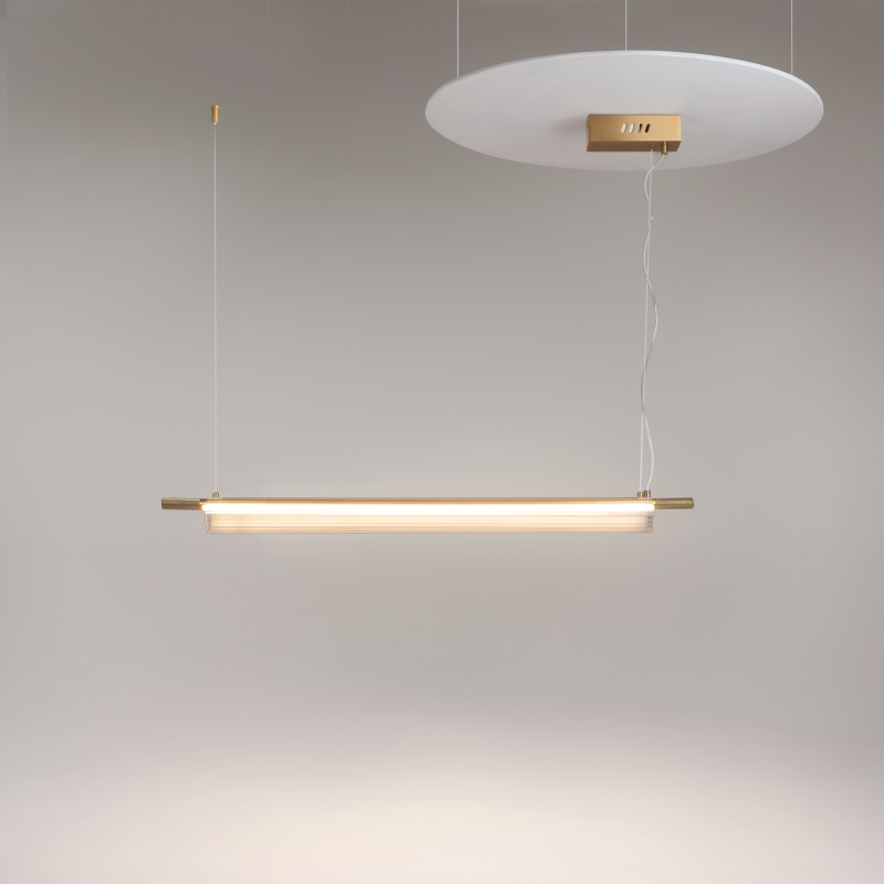 Линейный светильник 7*7*130 см, LED, 3000К, Maytoni Loom MOD258PL-L20BS3K латунный