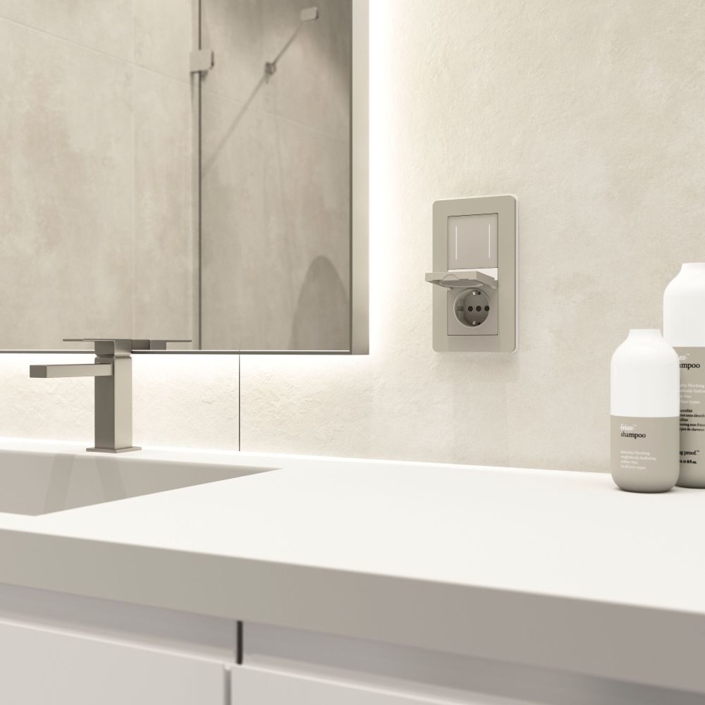 W4522014 Сенсорный выключатель двухклавишный с подсветкой, дымчатый Werkel, 4690389213922