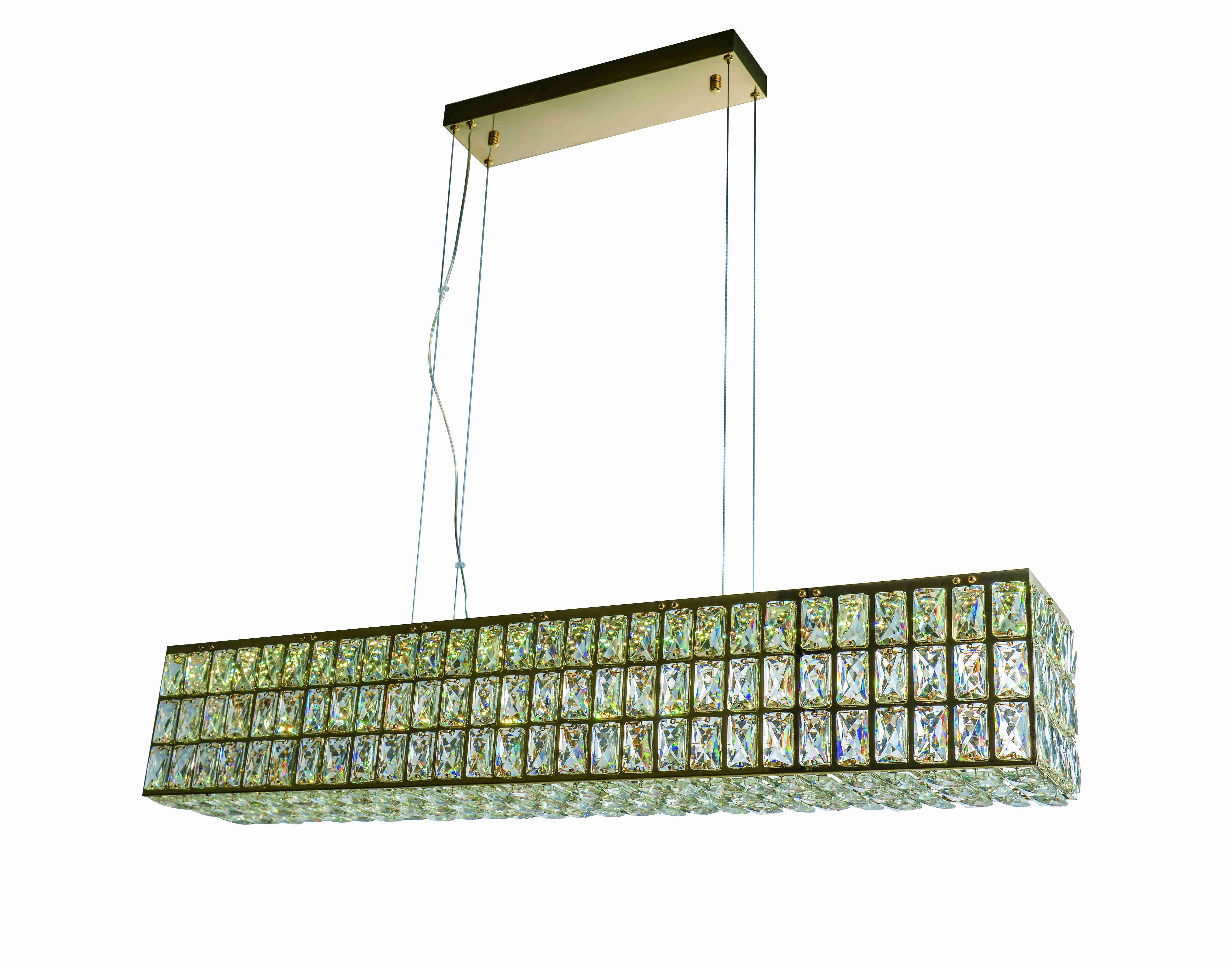 Люстра 1000*190*190, LED, 64W NewRgy Cristallo 2798E/64W GOLD+CLEAR, Хром+Прозрачный