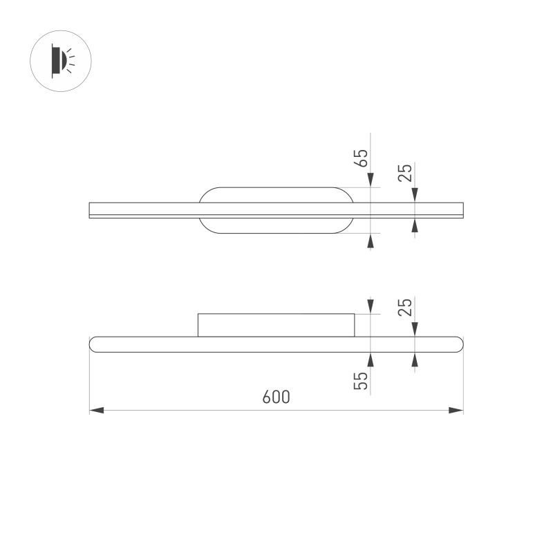 Бра Arlight 035718 60*5,5*6,5 см, 13W, белый (теплый)K,