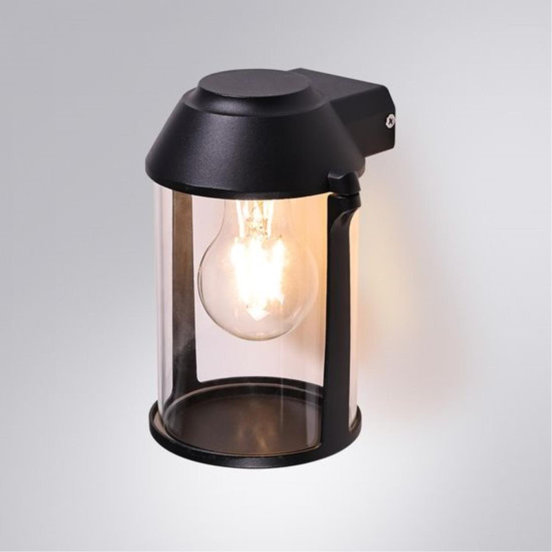 Уличный настенный светильник 18 см, Arte Lamp Minchir A8306AL-1BK, черный