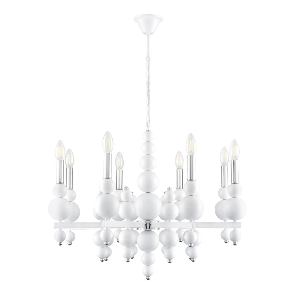 Люстра *72*-94 см, 8*E14*40W, Lumion NANA 8260/8, белый, хром