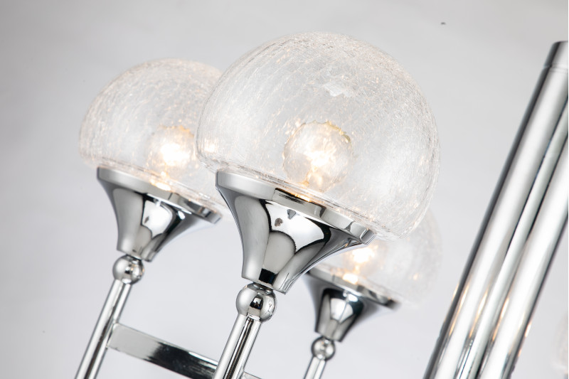 Подвесная люстра Favourite Impulse 2971-6P, D680*H840/1045, хром, плафоны из стекла с эффектом кракле