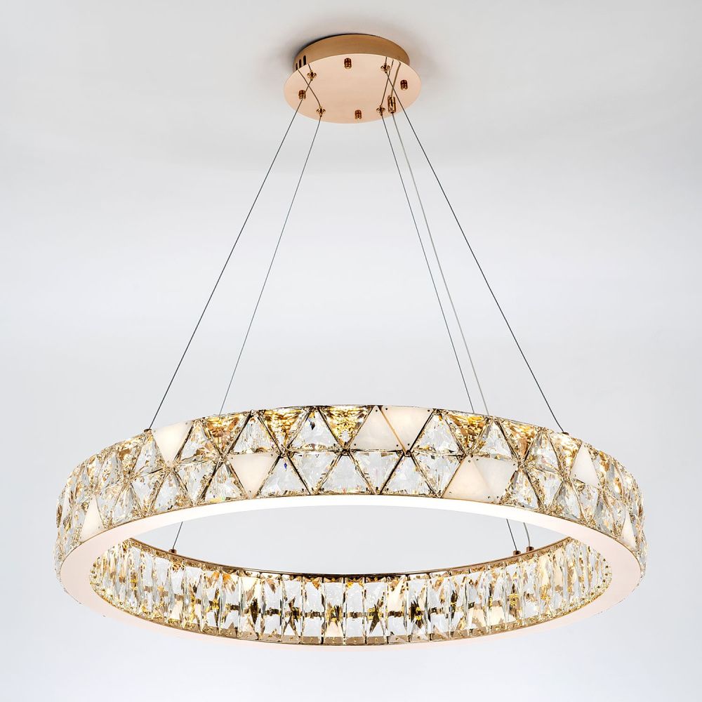 Подвесная люстра 80x50см, LED, 43Вт, 3000 / 6000K, Modelux ML.6982.800P GD Золото