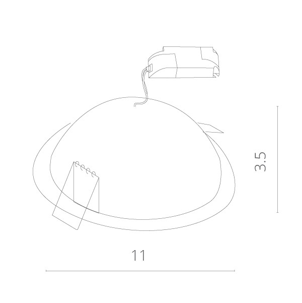 Светильник 11 см, 8W, 3000K, белый, 640lm, теплый свет, Arte Lamp Riflessione A7008PL-1WH, встраиваемый светодиодный