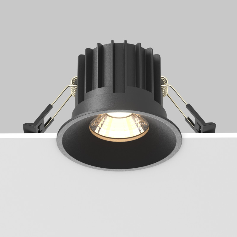 Встраиваемый светильник 8*8*6 см, LED, 12W, 3000К, Maytoni Technical ROUND DL058-12W3K-B черный