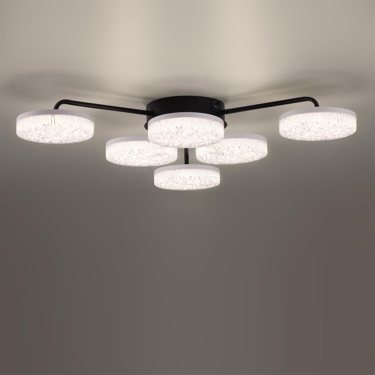 Люстра потолочная 60*67*9,5 см, 1 LED 85W 3000-4000-6000K Lumion Didana 8236/6CL черный