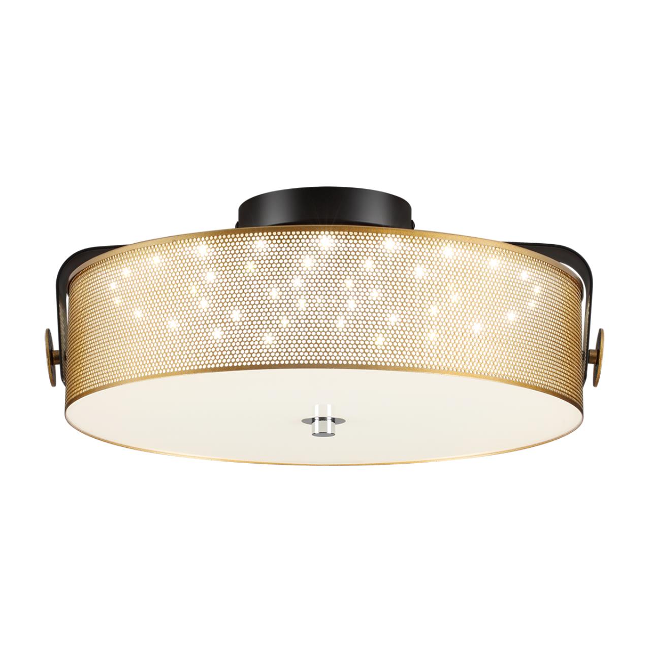 Потолочный светильник 38*15 см, 1*LED Lumion DRUMY 6597/40L черный, античная латунь