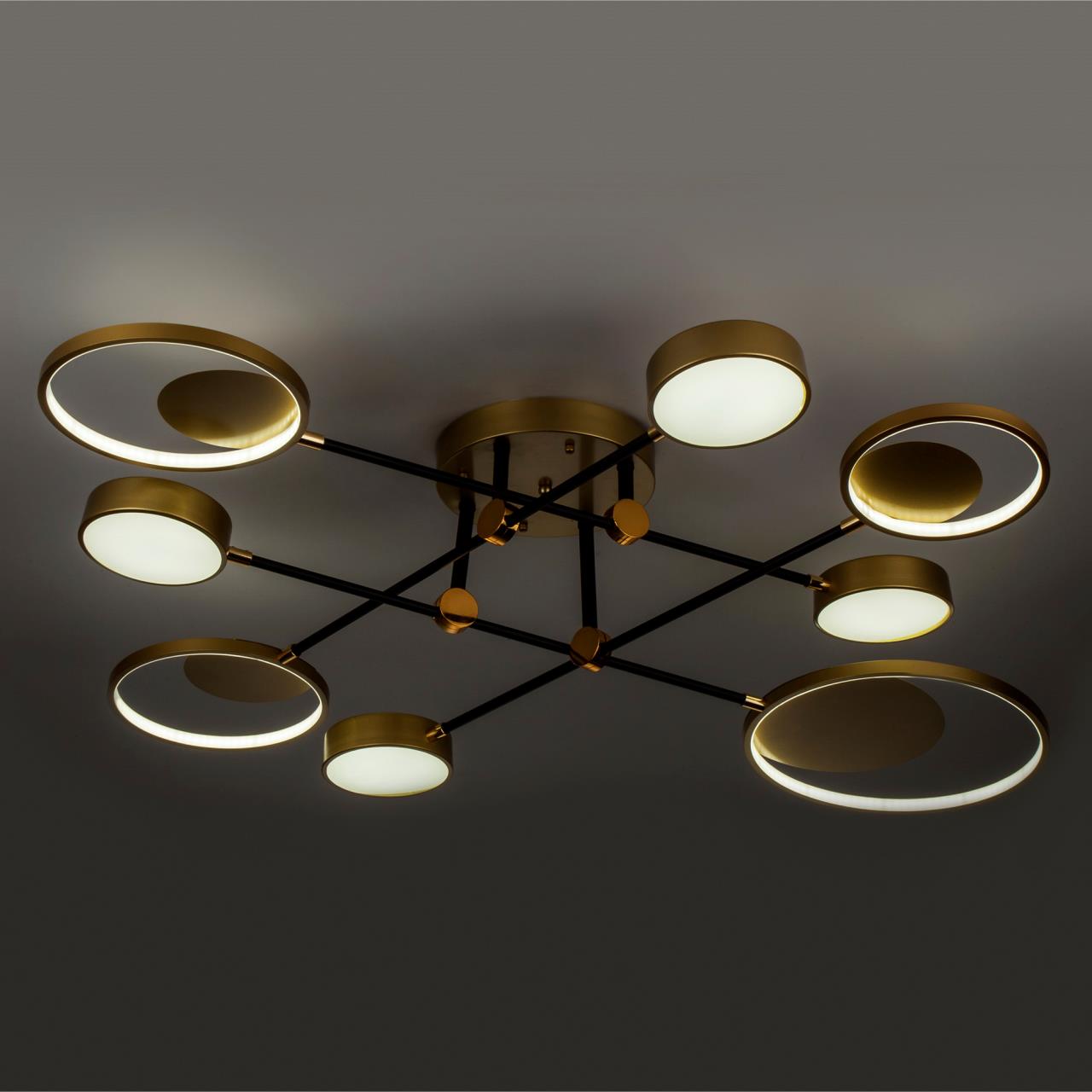 Светильник 140*120*20 см, LED 72W, 3000 / 6500К, Золото LED4U L2500-8