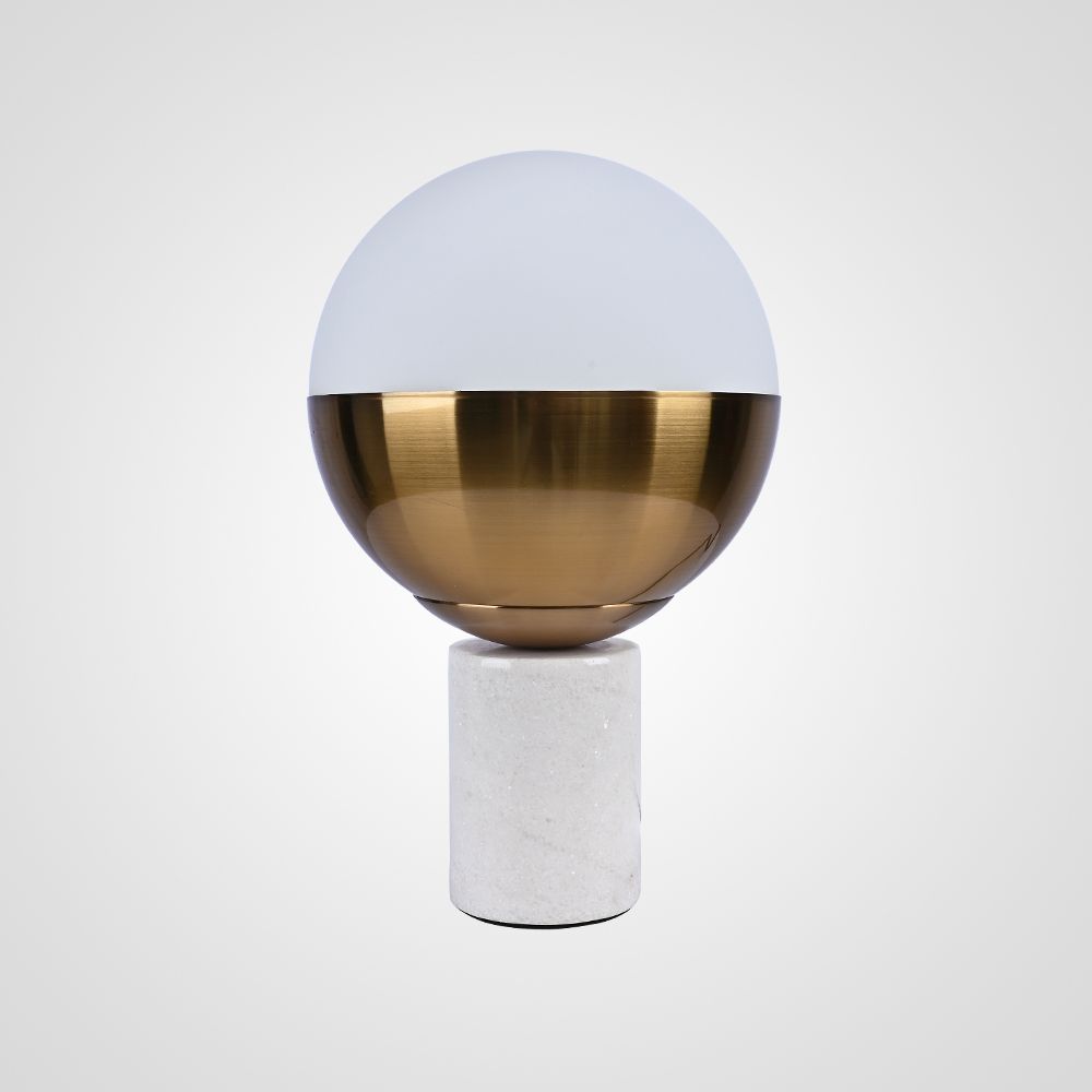 Настольная лампа Geneva Globe Marble 17,5*17,5*28 см, 1*E27*60W, ImperiumLoft 43.402, Белый
