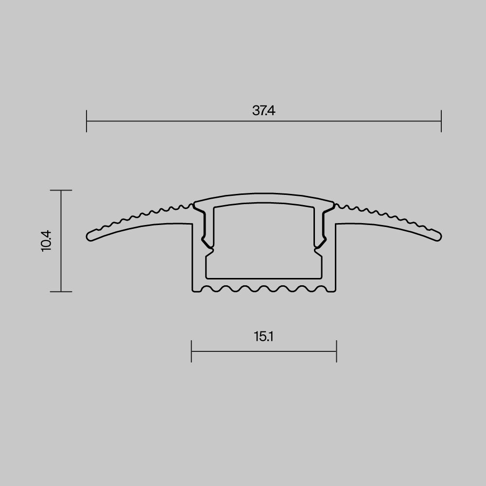 Алюминиевый профиль встраиваемый в пол 37x10 (Серебро, 2 м), ALM-3710-S-2M 636022 Maytoni