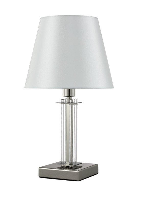 Настольная лампа 20 см, Crystal Lux NICOLAS LG1 NICKEL/WHITE никель/прозрачный