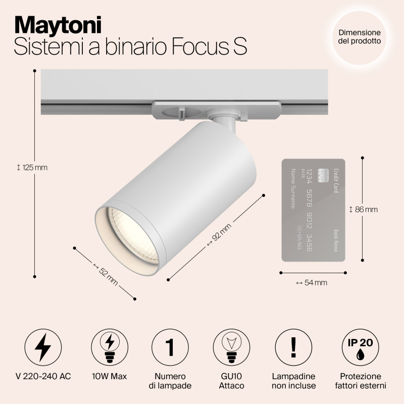 Трековый светильник Maytoni Track lamps TR020-1-GU10-W, белый