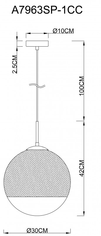 Светильник 30 см Arte Lamp Jupiter Chrome A7963SP-1CC  хром
