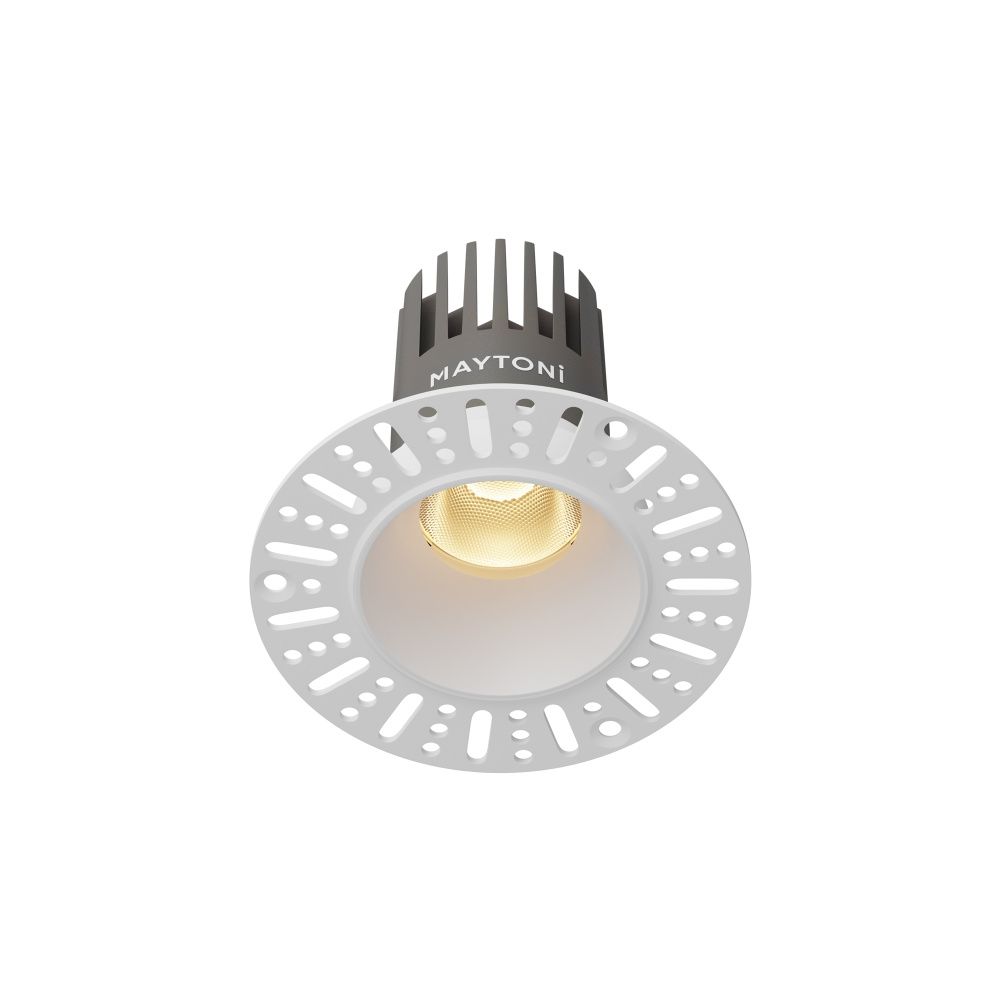 Встраиваемый светильник 9*8 см, вр 6 см, *LED*9W, 2700K, Maytoni Dip DL124-10W-2.7K-TRS-W, Белый