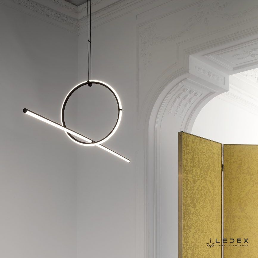 Подвесной светильник 170*40-140 см, LED*35W, 3000K, iLedex Zoom 10339P/A2-35W-3000K BK-WH, Черный